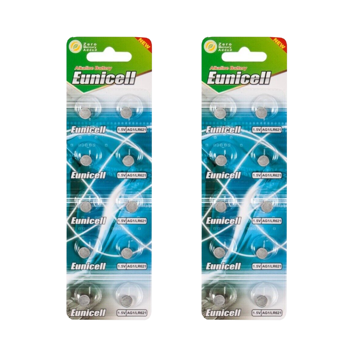 Lot de 20 piles EUNICELL AG1- G1 LR60 LR621 SR621 W 364 Lot de 20 piles EUNICELL AG1- G1 LR60 LR621 SR621 W 364