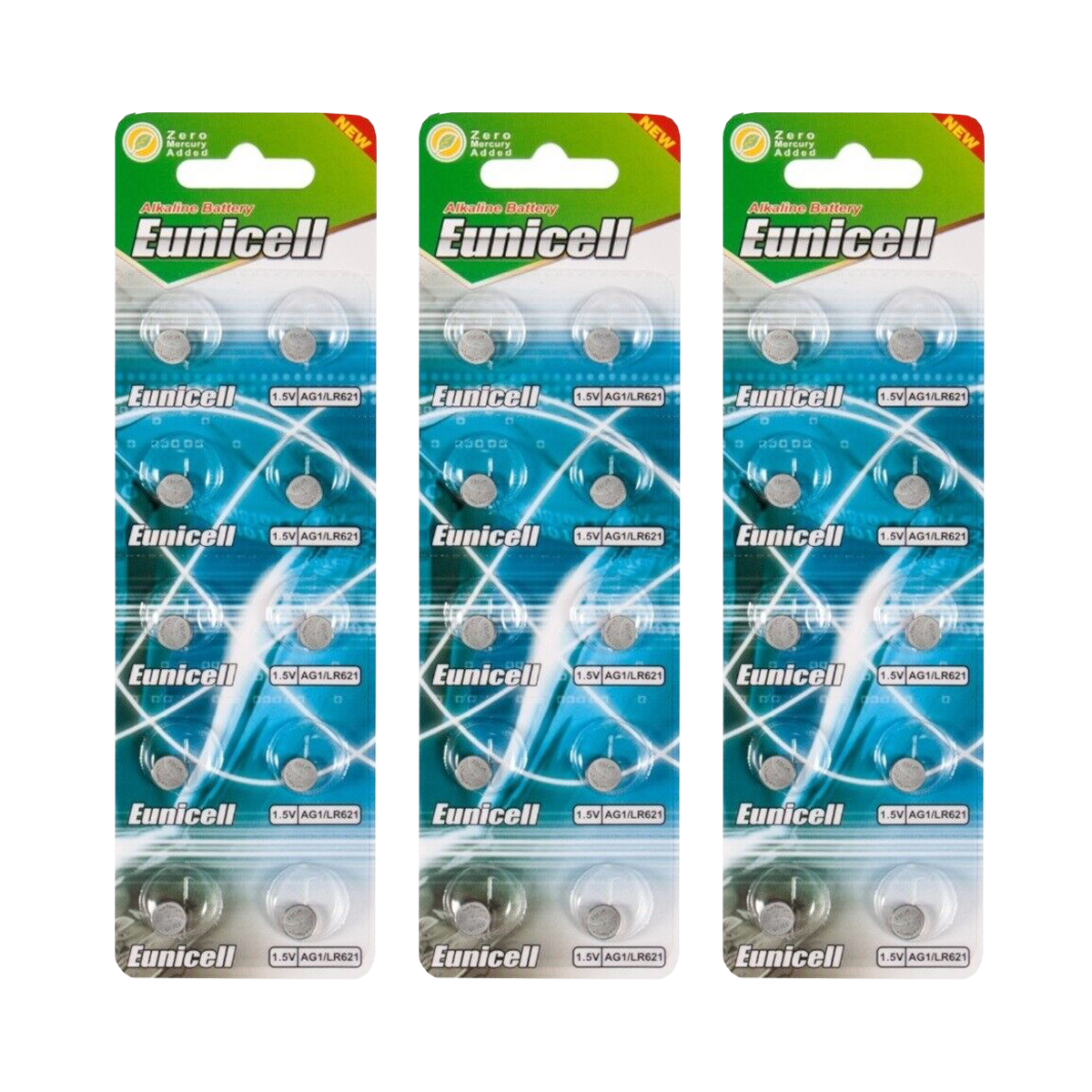 Lot de 30 piles EUNICELL AG1- G1 LR60 LR621 SR621 W 364 Lot de 30 piles EUNICELL AG1- G1 LR60 LR621 SR621 W 364