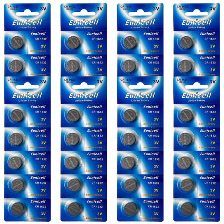 Lot de 40 Piles EUNICELL Bouton Lithium CR1632 CR 1632 3V