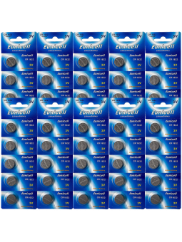 Lot de 50 Piles EUNICELL Bouton Lithium CR1632 CR 1632 3V
