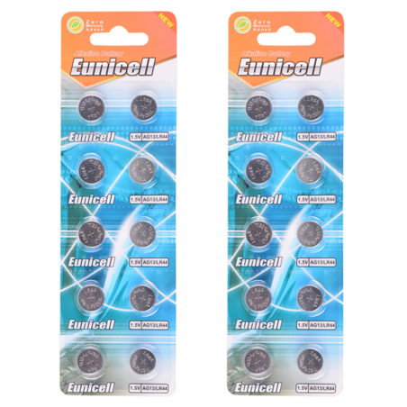 Lot de 20 Piles EUNICELL LR44 AG13 A762