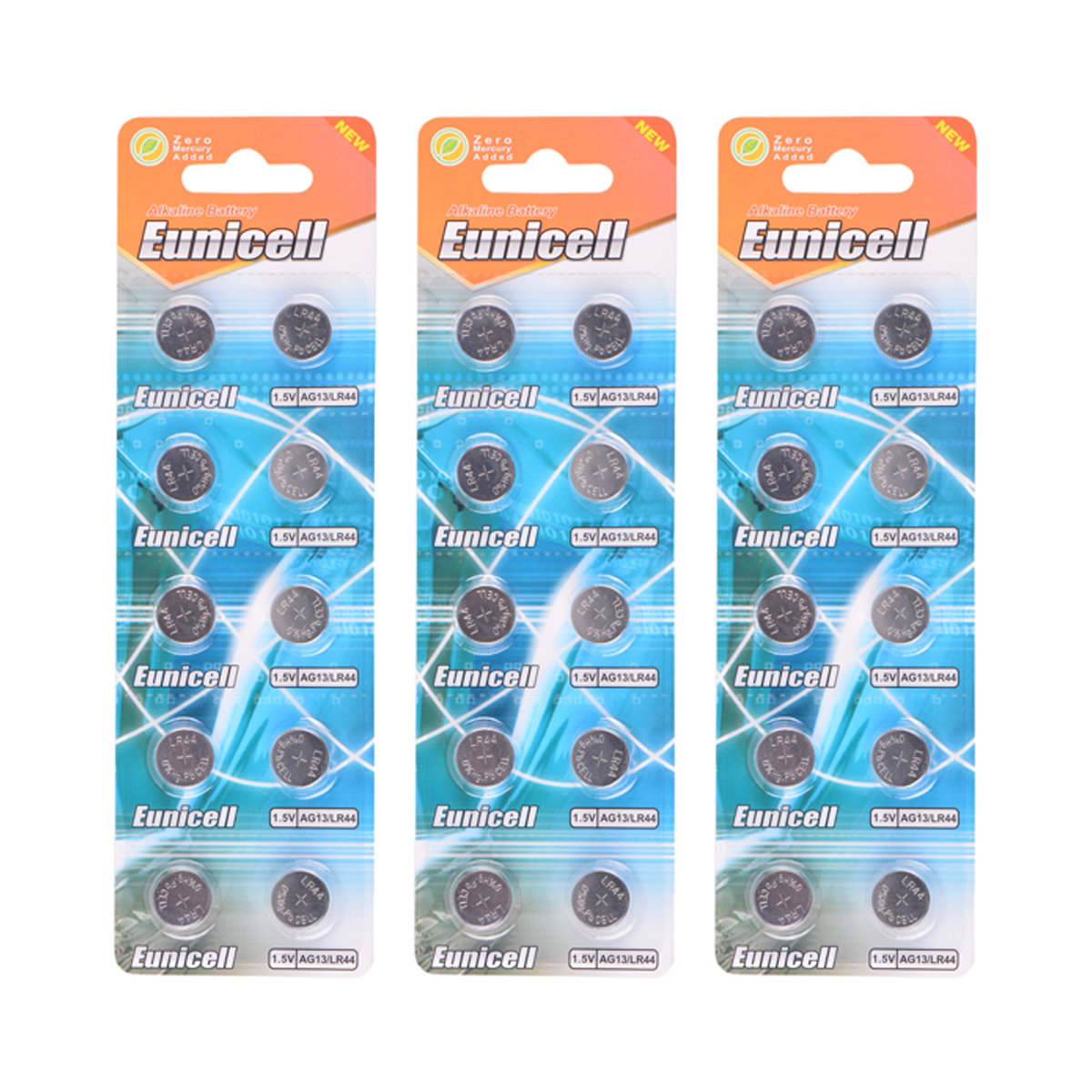 Lot de 30 Piles EUNICELL LR44 AG13 A762 Lot de 30 Piles EUNICELL LR44 AG13 A762