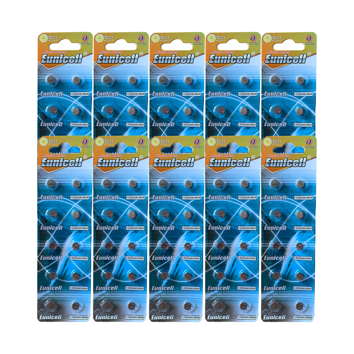 Lot de 100 Piles EUNICELL AG4 LR626 LR626SW 377A SR 626 SR377 G4 Lot de 100 Piles EUNICELL AG4 LR626 LR626SW 377A SR 626 SR377 G4