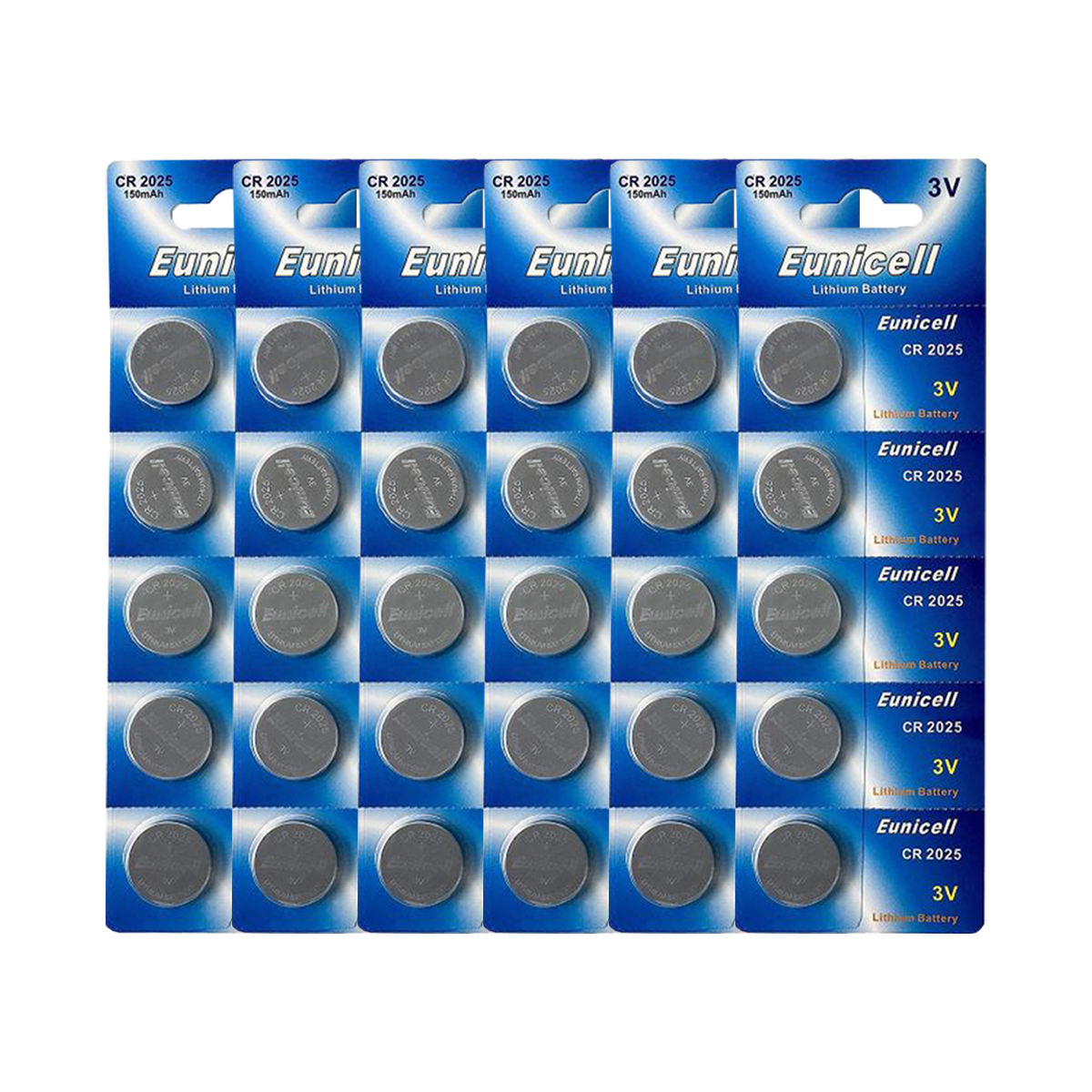 LOT DE 30 PILES EUNICELL BOUTONS CR2025 LOT DE 30 PILES EUNICELL BOUTONS CR2025