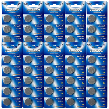 LOT DE 50 PILES EUNICELL BOUTONS CR2025
