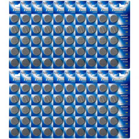 LOT DE 100 PILES EUNICELL BOUTONS CR2025