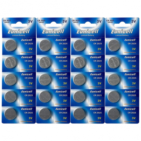 LOT DE 20 PILES EUNICELL BOUTONS CR2025