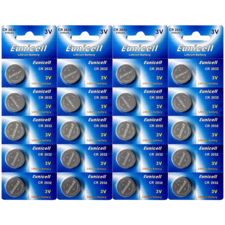 Lot de 20 Piles EUNICELL CR2032 BR2032 DL2032