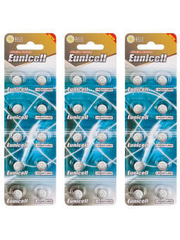 Lot de 30 Piles Eunicell Alcaline AG7 G7 LR927,395 1,55V
