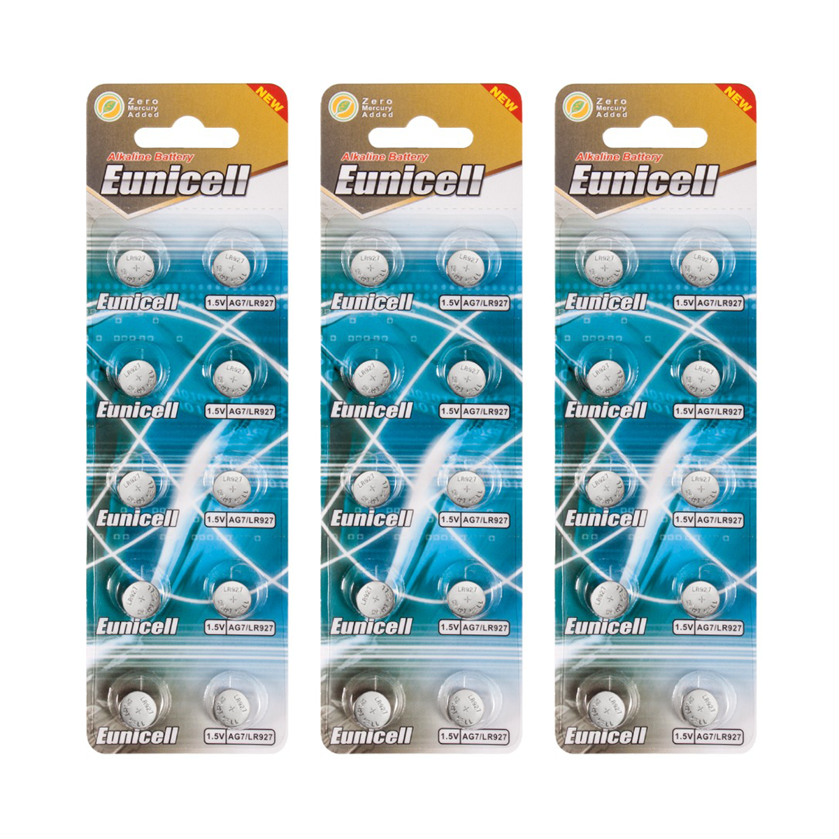 Lot de 30 Piles Eunicell Alcaline AG7 G7 LR927,395 1,55V Lot de 30 Piles Eunicell Alcaline AG7 G7 LR927,395 1,55V