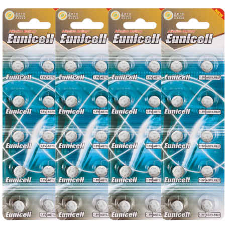 Lot de 40 Piles Eunicell Alcaline AG7 G7 LR927,395 1,55V