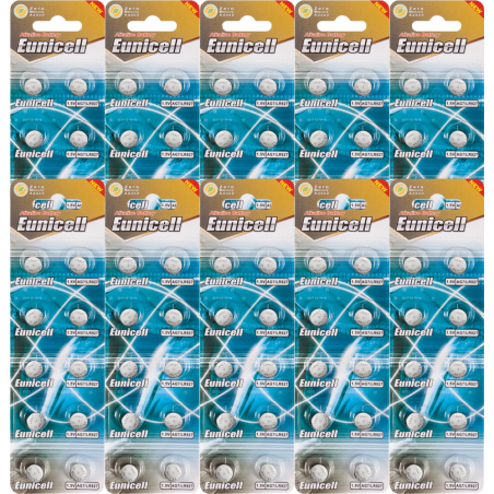 Lot de 100 Piles Eunicell Alcaline AG7 G7 LR927,395 1,55V