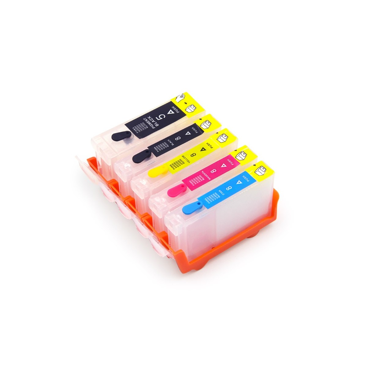 5 Cartouches rechargeables Canon PGI-5 CLI-8 5 Cartouches rechargeables Canon PGI-5 CLI-8