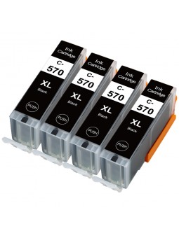 4 Cartouche compatible Canon PGI-570 PGBKXL Noir 24ml