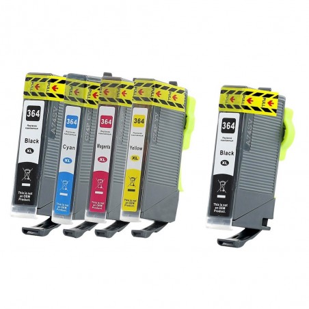 5 Cartouches compatibles avec HP364XL
