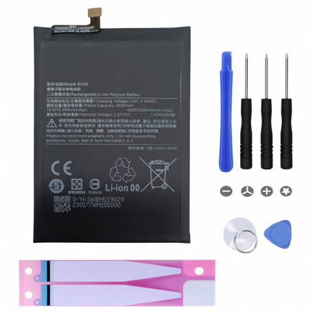 Batterie Compatible Pour Xiaomi Redmi Note 9S + OUTILS (BN55)