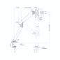 Support pour Moniteur de 15-36 Pouces, Réglable en Hauteur, Rotatif et Pivotant, VESA 75/100 Blanc