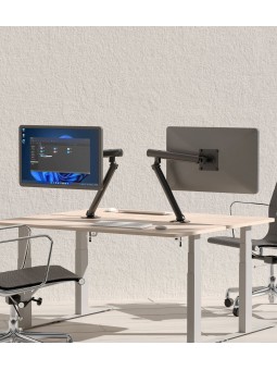 Support pour Moniteur de 15-36 Pouces, Réglable en Hauteur, Rotatif et Pivotant, VESA 75/100 Blanc