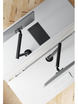 Support pour Moniteur de 15-36 Pouces, Réglable en Hauteur, Rotatif et Pivotant, VESA 75/100 Blanc