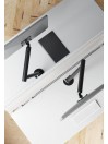 Support pour Moniteur de 15-36 Pouces, Réglable en Hauteur, Rotatif et Pivotant, VESA 75/100 Blanc