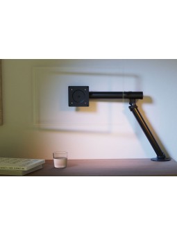 Support pour Moniteur de 15-36 Pouces, Réglable en Hauteur, Rotatif et Pivotant, VESA 75/100 Blanc