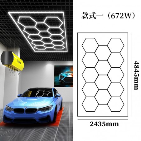 LAMPE DE PLAFOND HEXAGONE NID ABEILLE GARAGE 220V 2.4M X 4.8M
