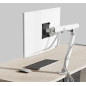 Support pour Moniteur de 15-36 Pouces, Réglable en Hauteur, Rotatif et Pivotant, VESA 75/100 Blanc