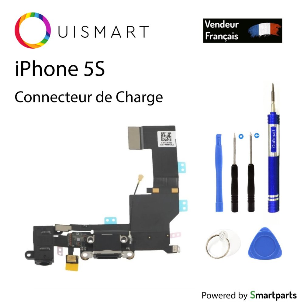 Connecteur De Charge Et Jack Pour IPhone SE 2016 - Nappe Dock OuiSmart, Couleur Noir