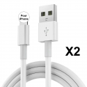 LOT DE 2 CABLES COMPATIBLES AVEC IPHONE 14 13 12 11 X XS XSMAX XR 5 S 6 7 8