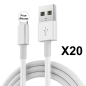 LOT DE 20 CABLES COMPATIBLES AVEC IPHONE 14 13 12 11 X XS XSMAX XR 5 S 6 7 8 LOT DE 20 CABLES COMPATIBLES AVEC IPHONE 14 13 12 11 X XS XSMAX XR 5 S 6 7 8