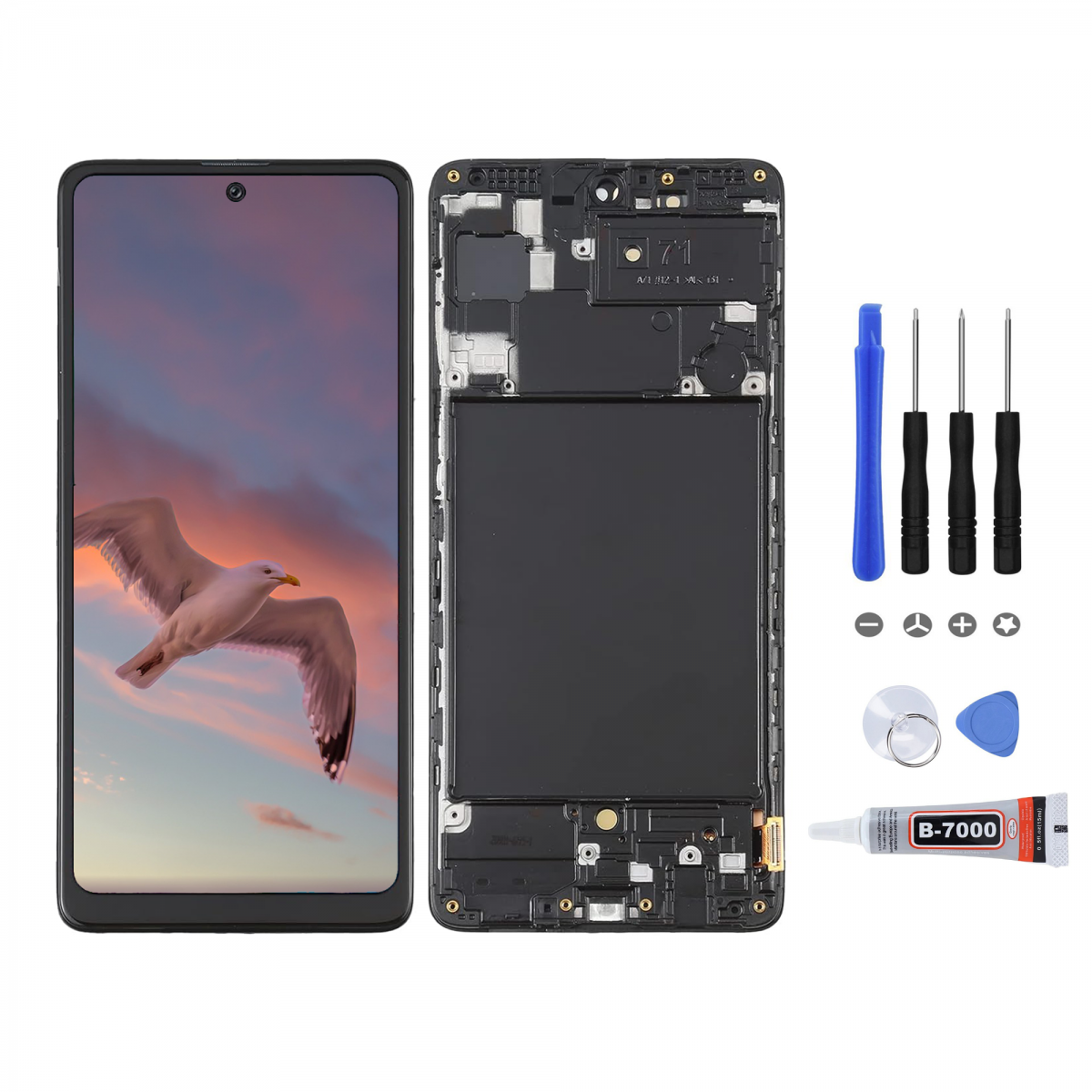 BLOC ECRAN LCD ASSEMBLÉ POUR SAMSUNG GALAXY A71 SM-A715F + OUTILS/COLLE BLOC ECRAN LCD ASSEMBLÉ POUR SAMSUNG GALAXY A71 SM-A715F + OUTILS/COLLE