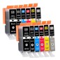 Pack de 12 Cartouches compatibles avec Canon PGI-530 CLI-531 pour PIXMA TS8750 et Pixma TS8751 Pack de 12 Cartouches compatibles avec Canon PGI-530 CLI-531 pour PIXMA TS8750 et Pixma TS8751