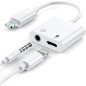 Adaptateur casque audio & Chargeur pour iPhone Blanc Adaptateur casque audio & Chargeur pour iPhone Blanc