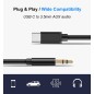 Câble Audio Câble Auxiliaire pour Type-C vers Jack 3,5mm Câble Audio Câble Auxiliaire pour Type-C vers Jack 3,5mm