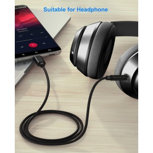 Câble Audio Câble Auxiliaire pour Type-C vers Jack 3,5mm avec Smart...