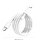Câble de Données Chargeur USB Type-C PD compatible iPhone Blanc Câble de Données Chargeur USB Type-C PD compatible iPhone Blanc
