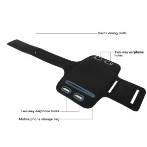 Brassard Armband Sport Haweel pour Smartphones Noir avec SmartParts
