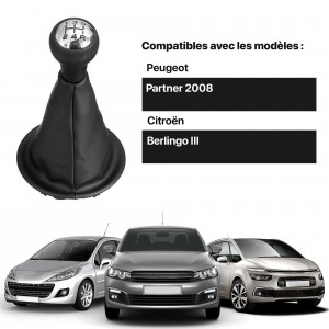 OuiSmart® Pommeau Levier de Vitesse 5 Vitesses Soufflet Pour Citroe...