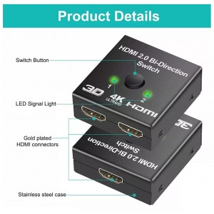 2 port hdmi commutateur répartiteur bidirectionnel 1 in 2 out / 2 e...