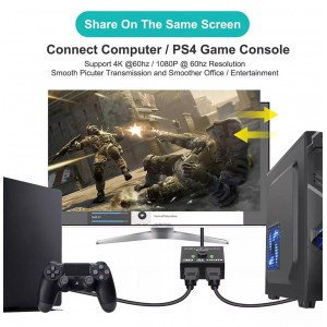 2 port hdmi commutateur répartiteur bidirectionnel 1 in 2 out / 2 e...