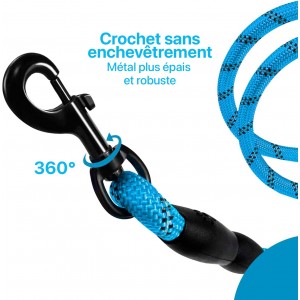Laisse bleu pour Chien en Nylon Réglable Solide de Haute Qualité Ré...