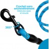 Laisse bleu pour Chien en Nylon Réglable Solide de Haute Qualité Ré...