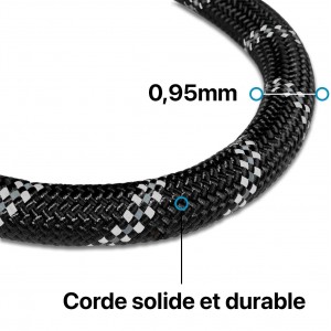 Laisse noir pour Chien en Nylon Réglable Solide de Haute Qualité Ré...