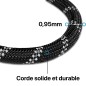 Laisse noir pour Chien en Nylon Réglable Solide de Haute Qualité Réfléchissant 1,5 m Corde Grands ou Moyens Chiens