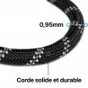 Laisse noir pour Chien en Nylon Réglable Solide de Haute Qualité Ré...