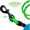 Laisse vert pour Chien en Nylon Réglable Solide de Haute Qualité Ré...