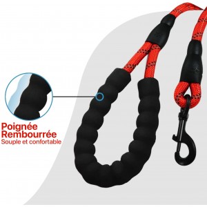 Laisse rouge pour Chien en Nylon Réglable Solide de Haute Qualité R...