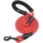 Laisse rouge pour Chien en Nylon Réglable Solide de Haute Qualité Réfléchissant 1,5 m Corde Grands ou Moyens Chiens
