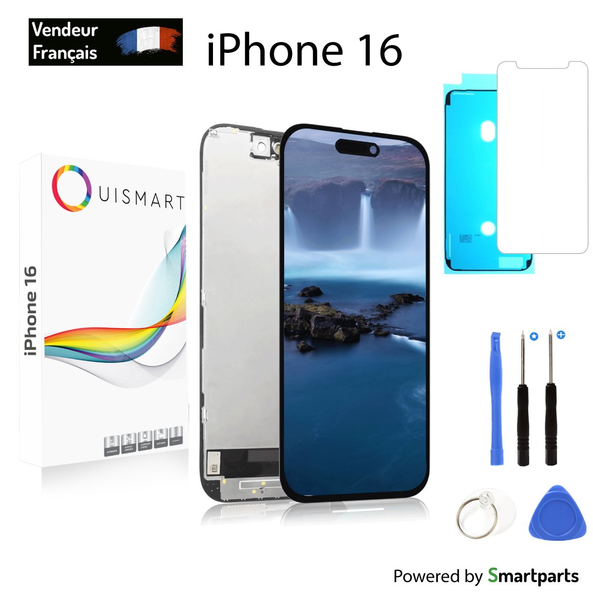 ECRAN POUR IPHONE 16 RETINA VITRE TACTILE INCELL + OUTILS + JOINT + VERRE
