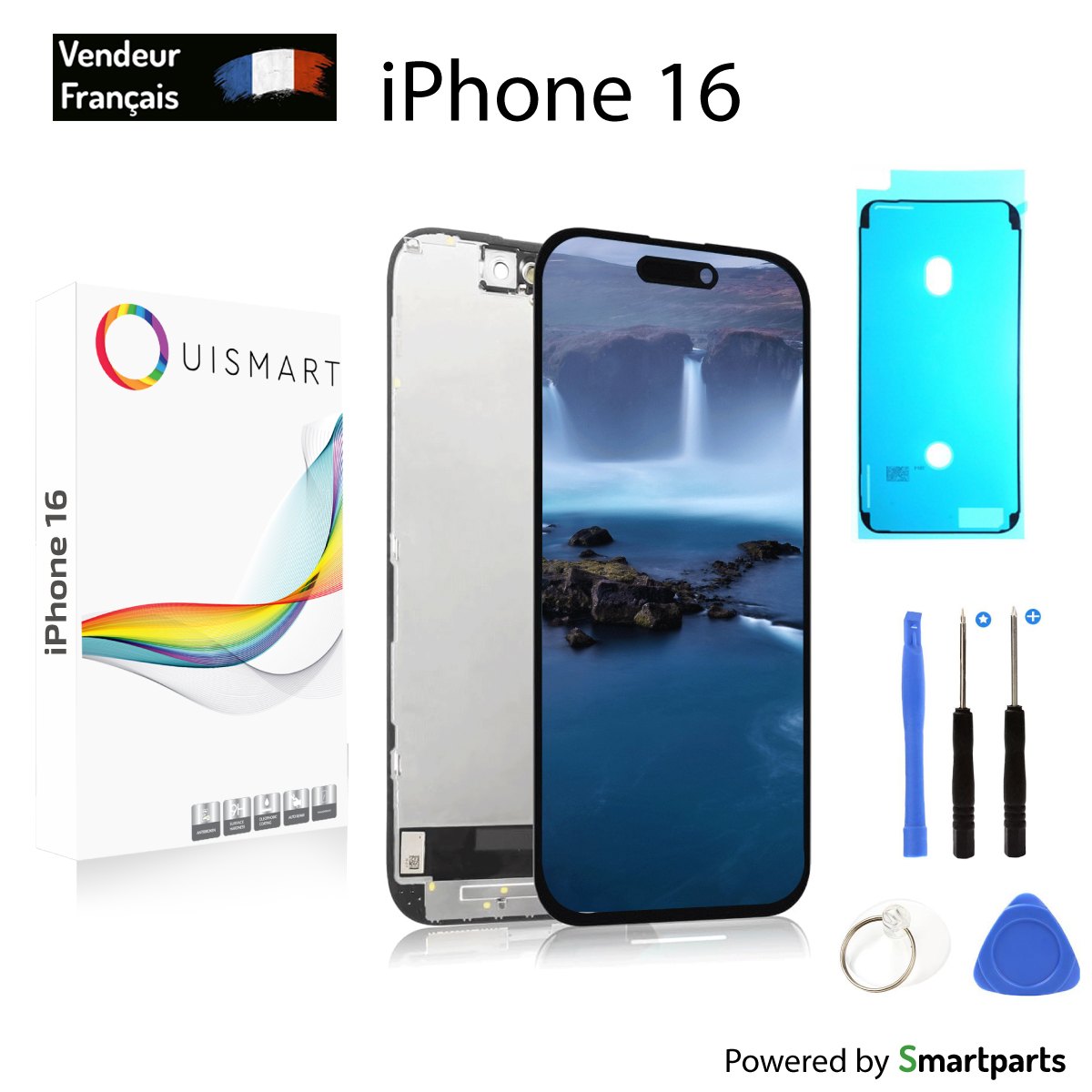 ECRAN POUR IPHONE 16 RETINA VITRE TACTILE INCELL + OUTILS + JOINT